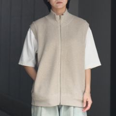 【残りわずか】Moss Stitch Zip Vest