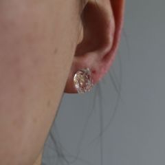 【お取り寄せ注文可能】Rough Stone Bright Quartz Earrings(両耳用）