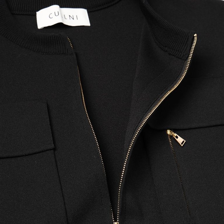 CULLNI - 【残り一点】Big Pocket Zip Up Collar Less Knit Jacket 