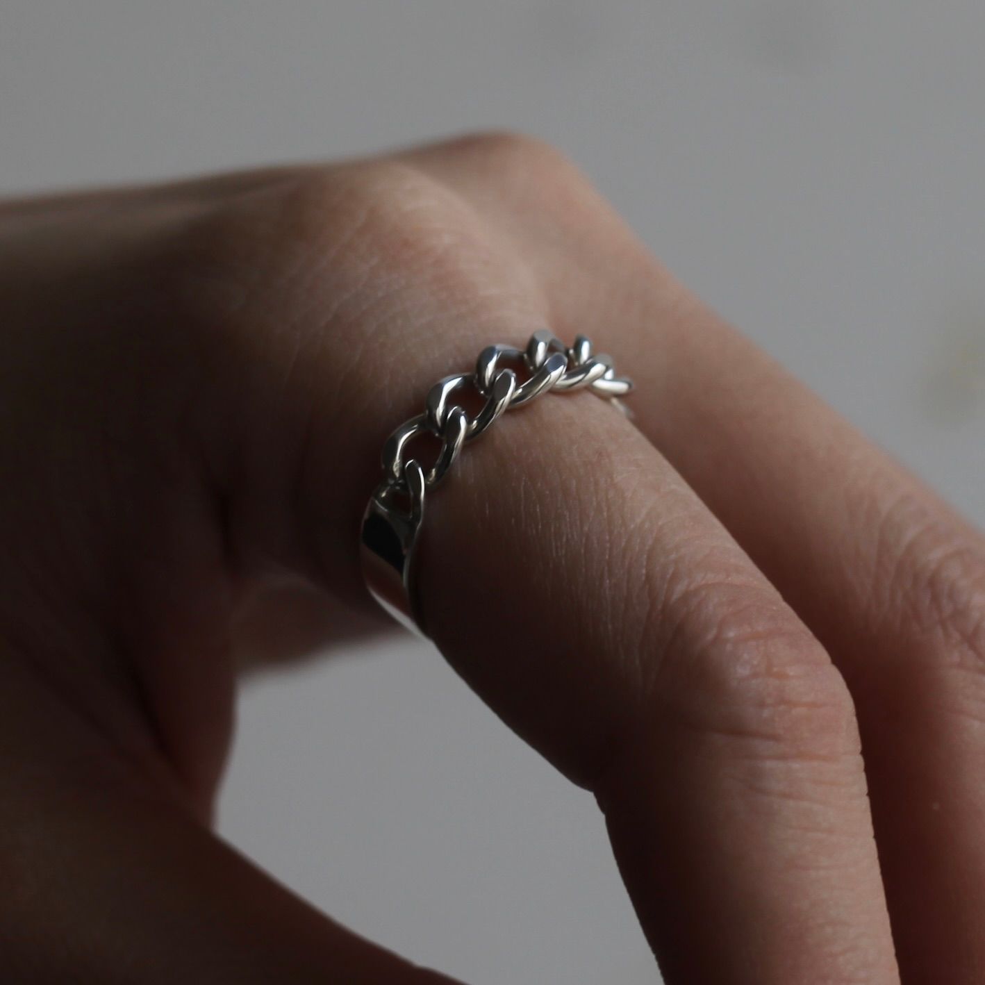 【残り一点】Curb Chain Narrow ID Ring(5mm)