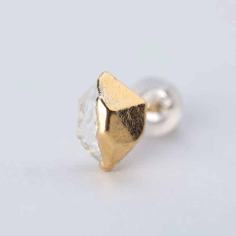 【お取り寄せ注文可能】Rough Stone Bright Quartz Earrings(両耳用）