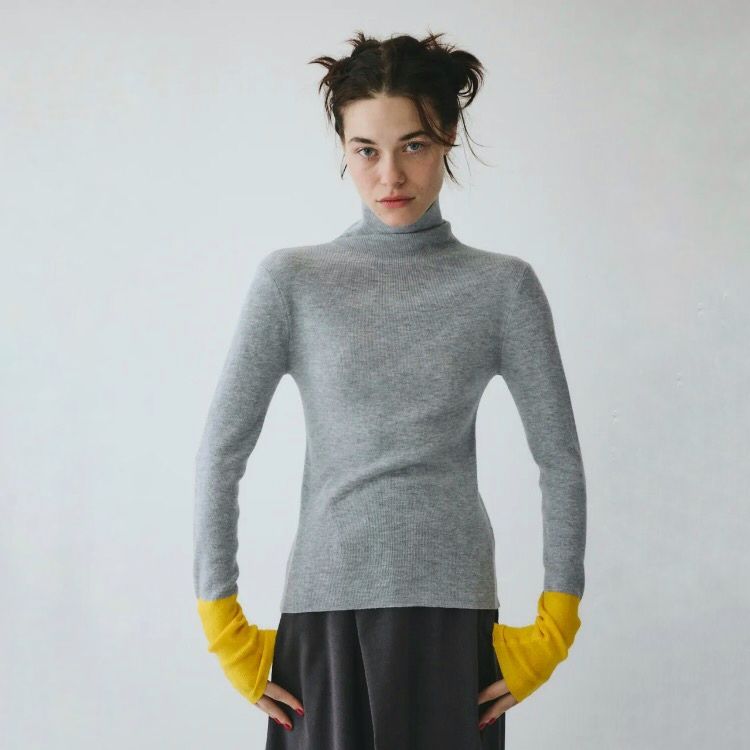 【残り一点】Bi Color Hem Knit Tops