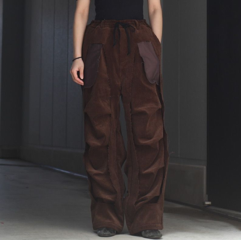 MUZE TURQUOISE LABEL - CIRCUIT CORDUROY 3D TROUSERS(BLACK