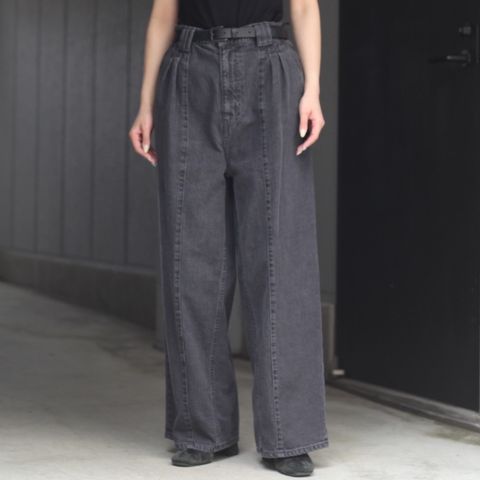 【残り一点】Vintage Washed 3tuck Wide Denim Trousers