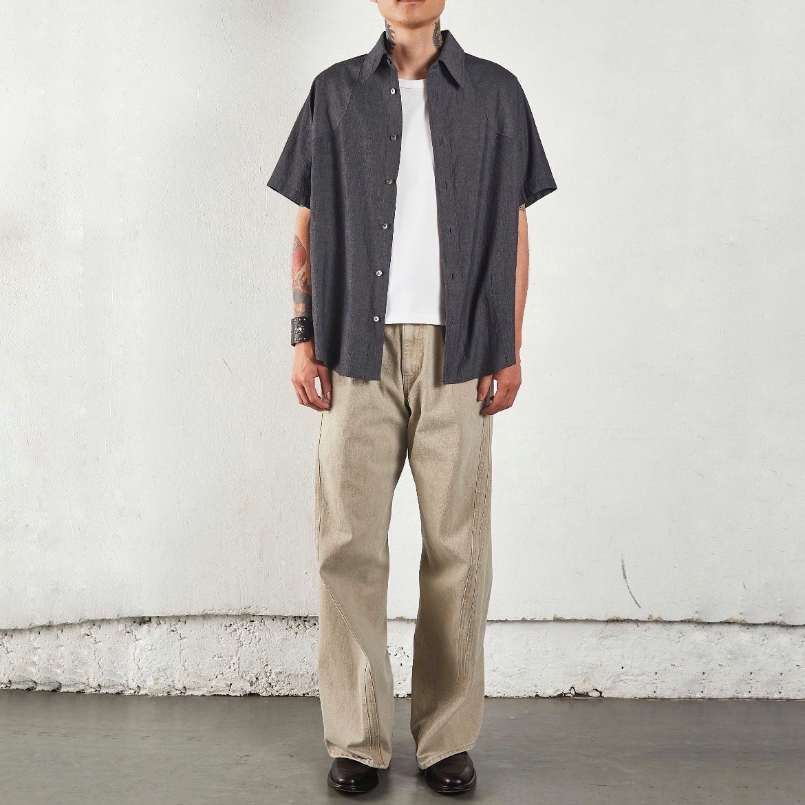【残りわずか】3D Twisted Wide Leg Jeans