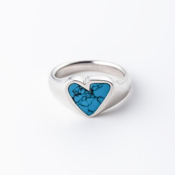 【お取り寄せ注文可能】Heart Stone Ring(TURQUOISE×SILVER)