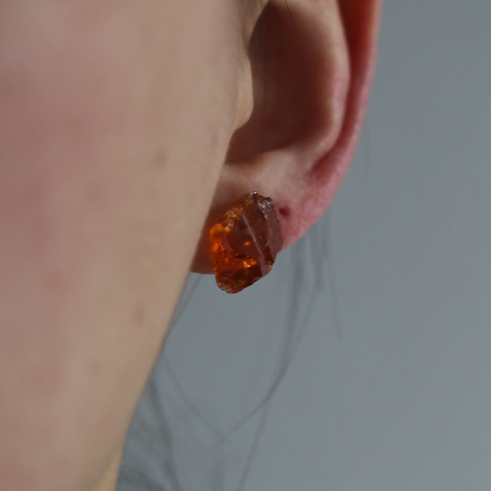 PREEK - 【残り一点】Rough Stone Citrine Earrings(両耳用 ...