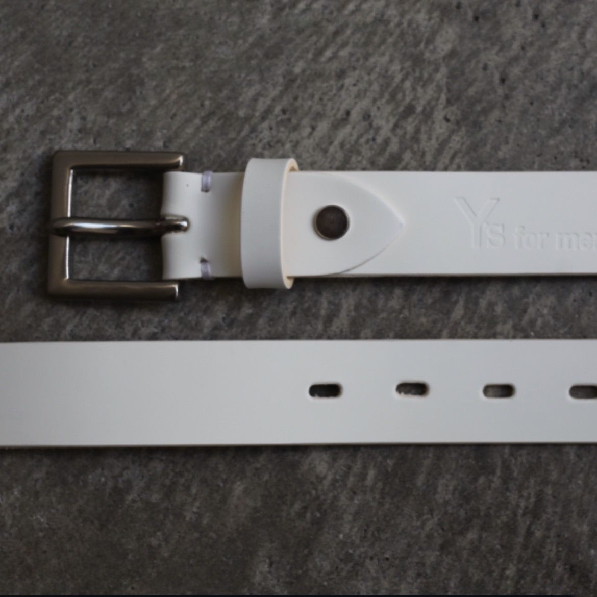 【残り一点】30mmプレーンブラックベルト(WHITE LEATHER)