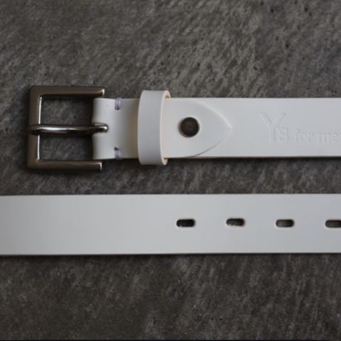 【残り一点】30mmプレーンブラックベルト(WHITE LEATHER)