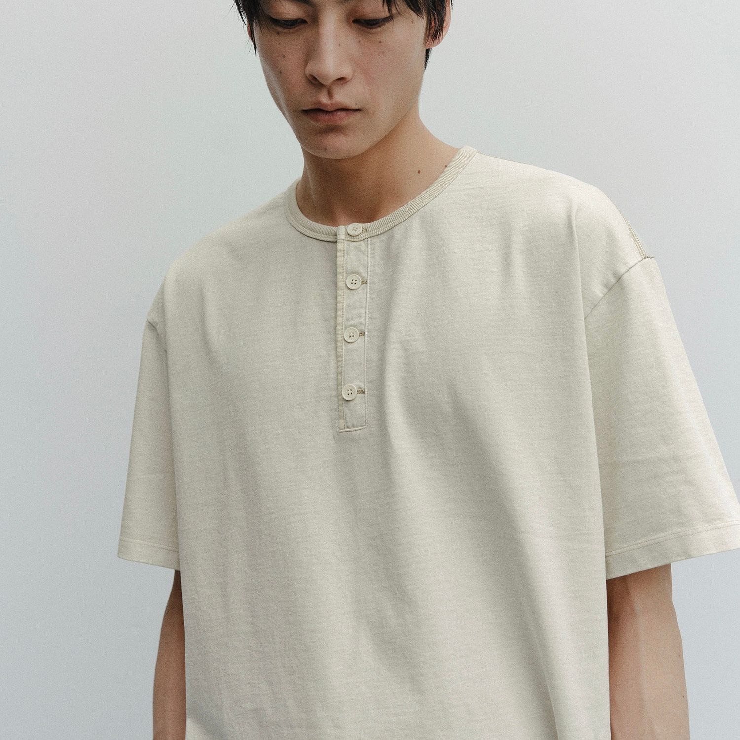 【残り一点】French Henry Neck Garment Tee