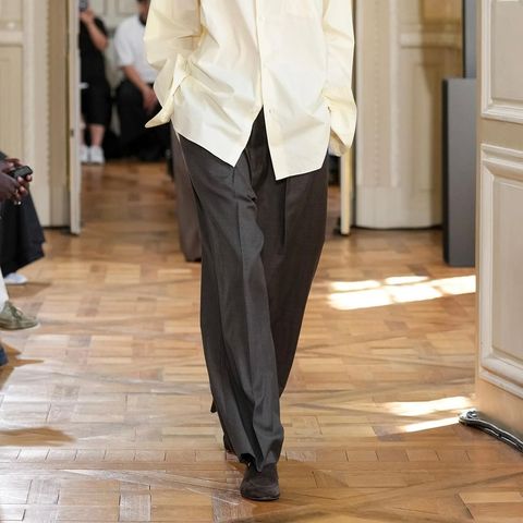 【再販売通知受付可能】Extra Fine Wool Long Wide Trousers