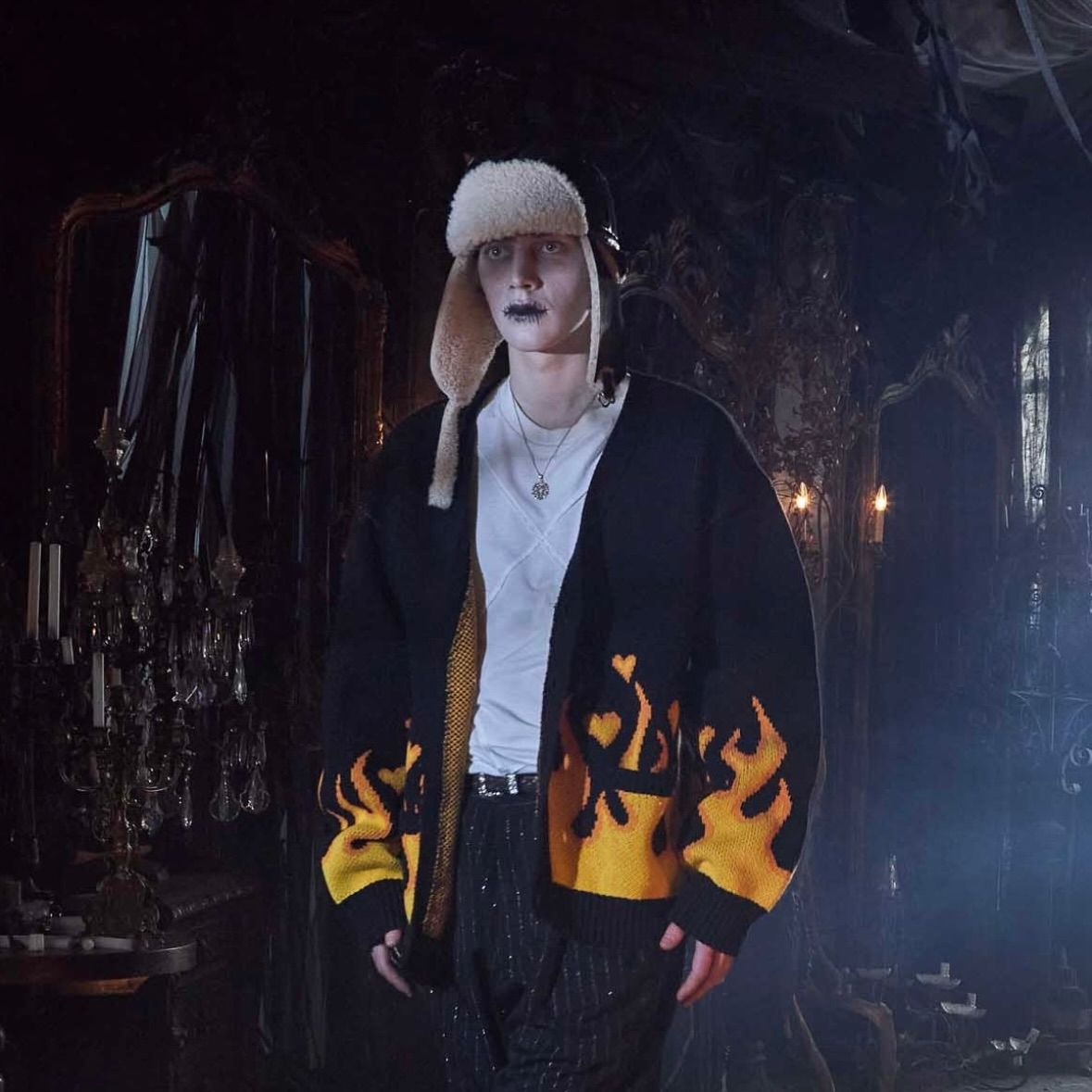 【残り一点】Cotton Knit Cardigan(FLAME)