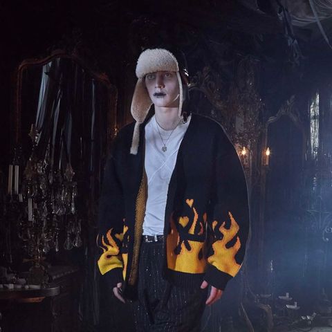 【残り一点】Cotton Knit Cardigan(FLAME)