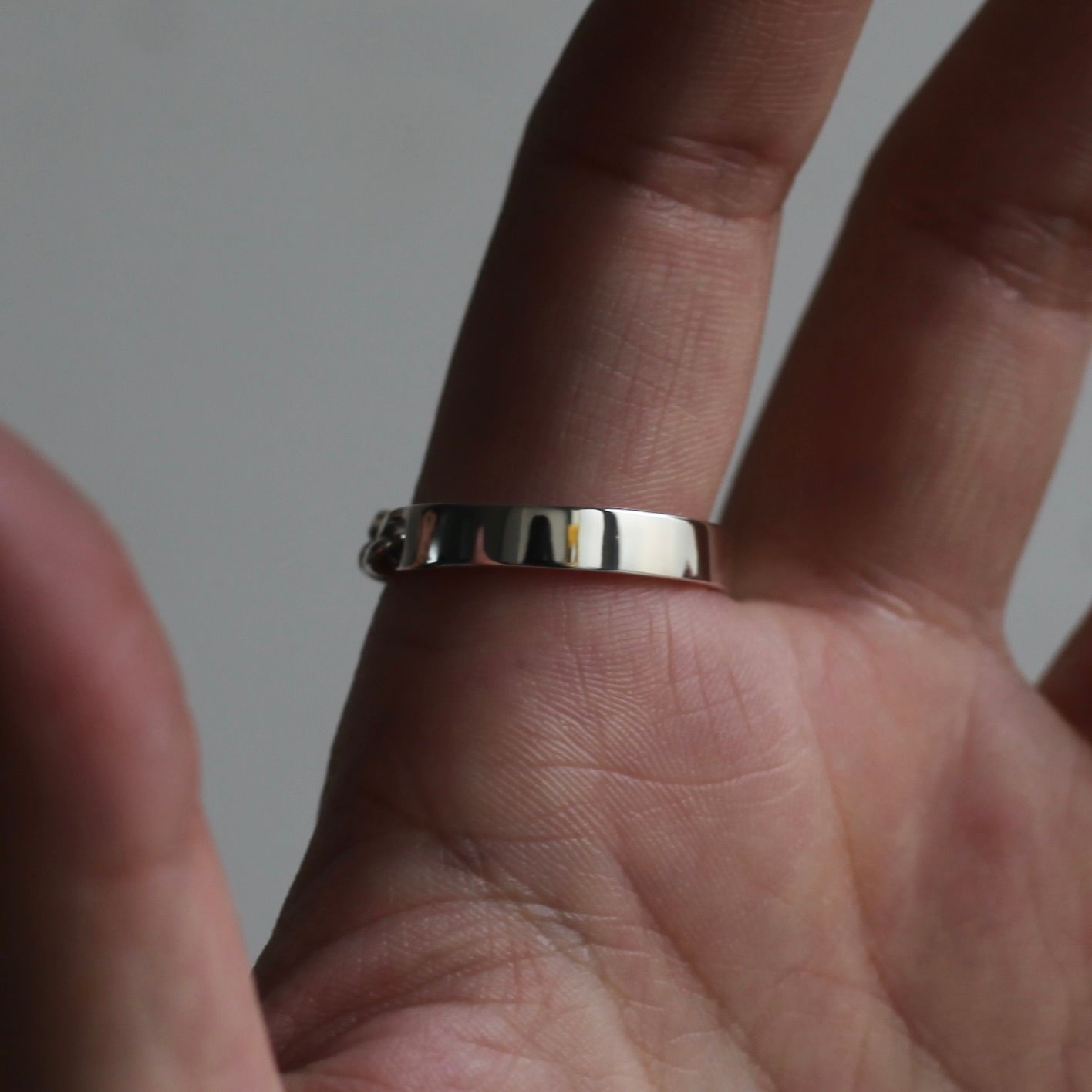 【残り一点】Curb Chain Narrow ID Ring(4.1mm)