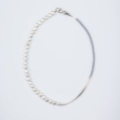 【お取り寄せ注文可能】Snake Chain Pearl Half Necklace