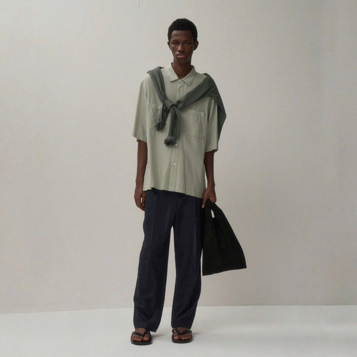 【残り一点】Cotton Silk Viera Loose Fit Half Sleeve Shirt