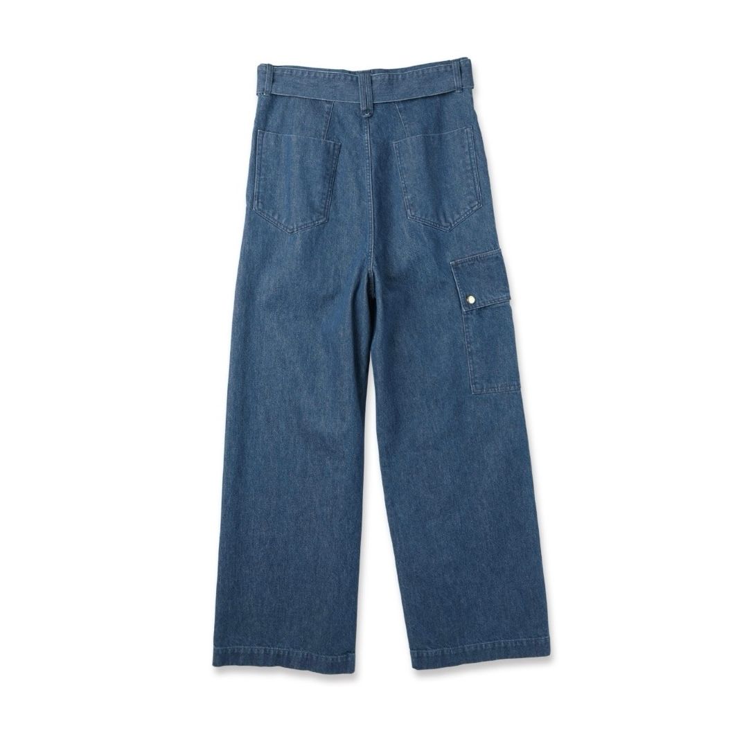 【残り一点】Cargo Extra Wide Denim Pants with Long Belt