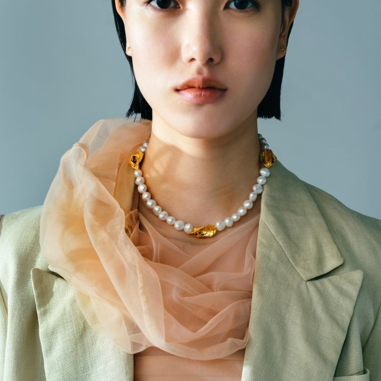【お取り寄せ注文可能】Rose Petals Baroque Pearl Necklace