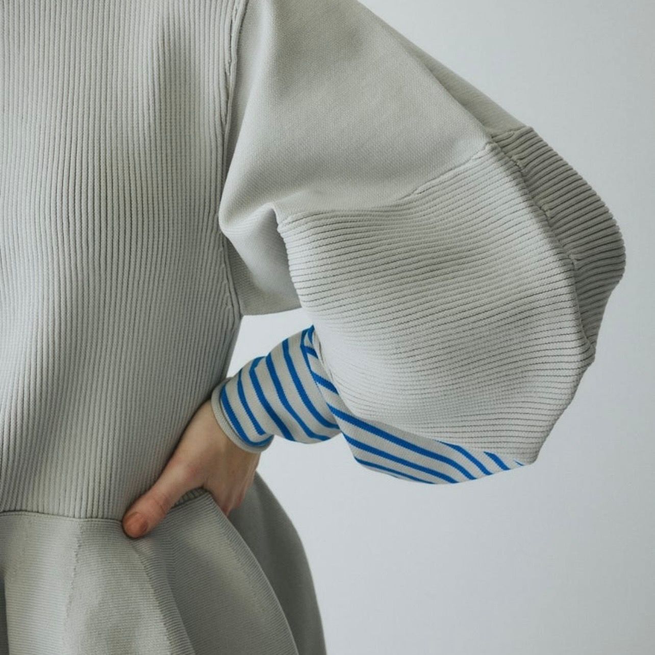 【残り一点】Border Sleeve Knit Tops