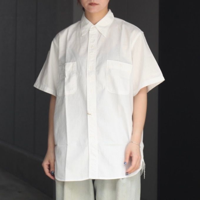 【残り一点】Short Sleeve White Chambray Work Shirt