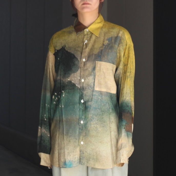 【残りわずか】Landscape Printed Regular Collar Shirt