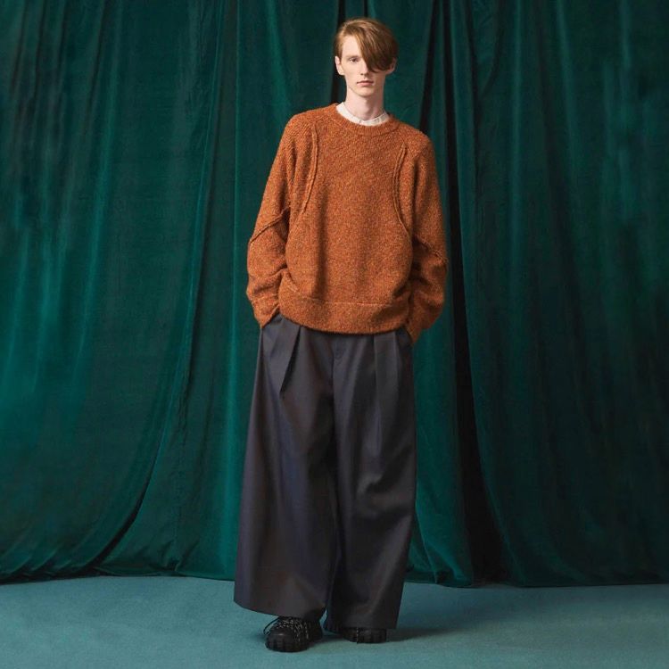 【残り一点】72/2 4Colors Chambray Wool Baggy Wide Pants