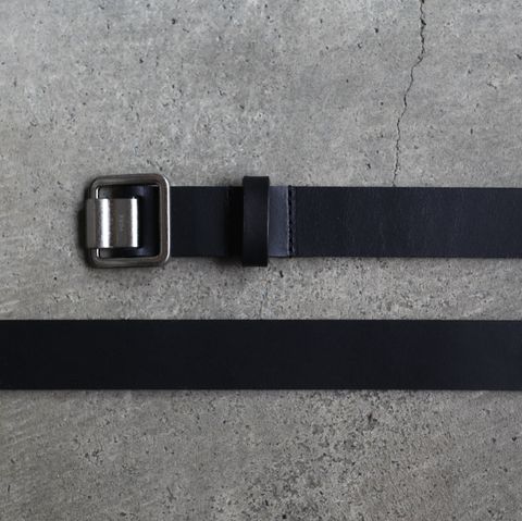 【残りわずか】Narrow Leather Belt(BLACK×SILVER)