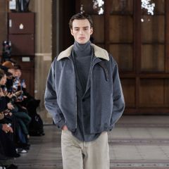 【残りわずか】Mouton Collar Wool Cashmere Padded Jacket