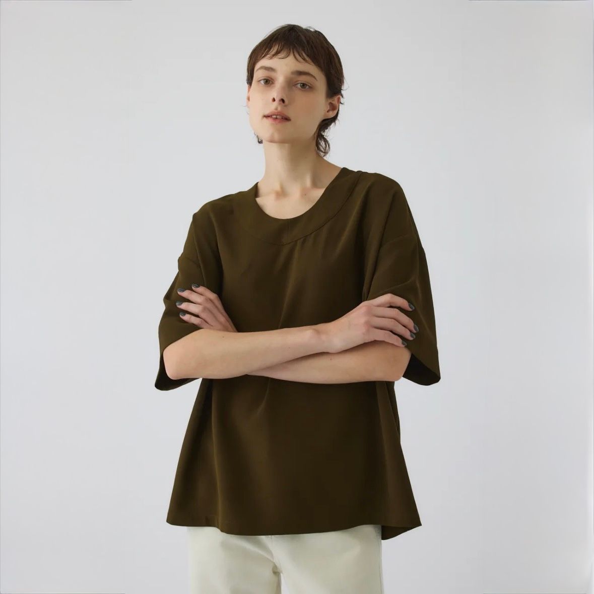 【残り一点】Georgette U-Neck Tops