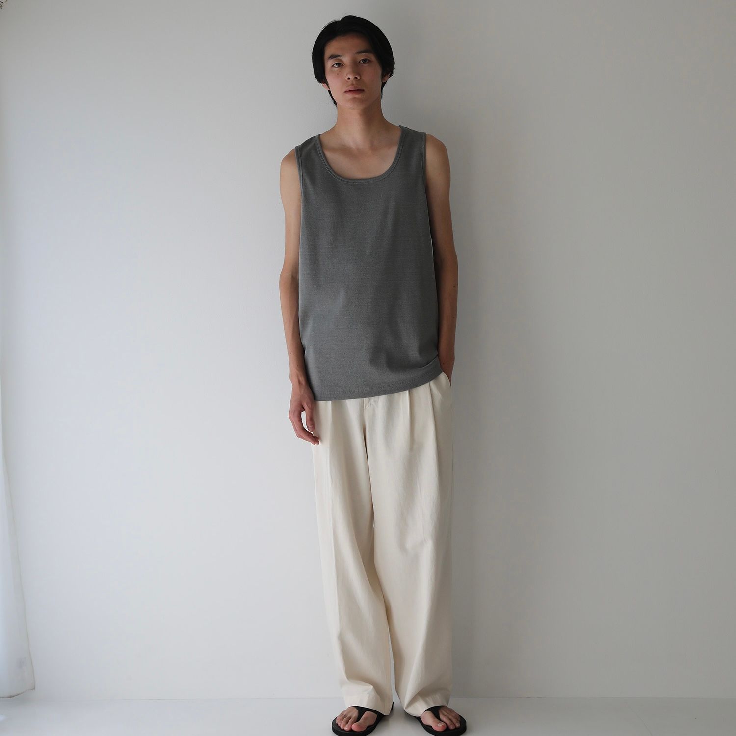 【残り一点】Dyed Ribbed Scoop Neck Tank