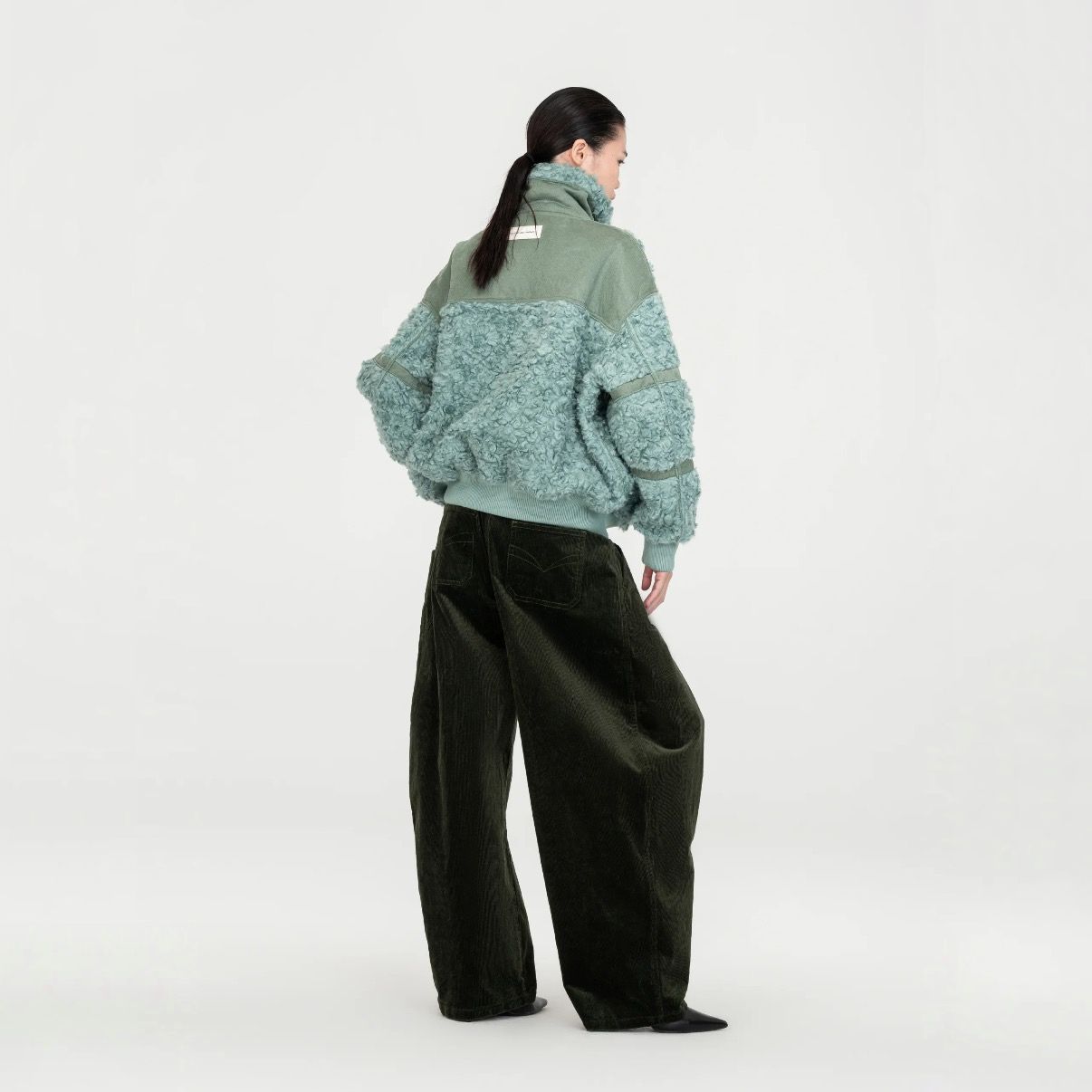 【残り一点】Green Washed Corduroy Deconstructed Pants