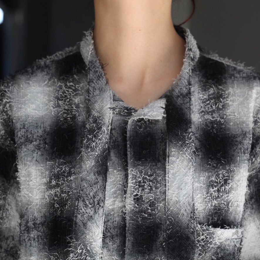 【残り一点】Shaggy Ombre Ribbon Shirt(DRUNK)