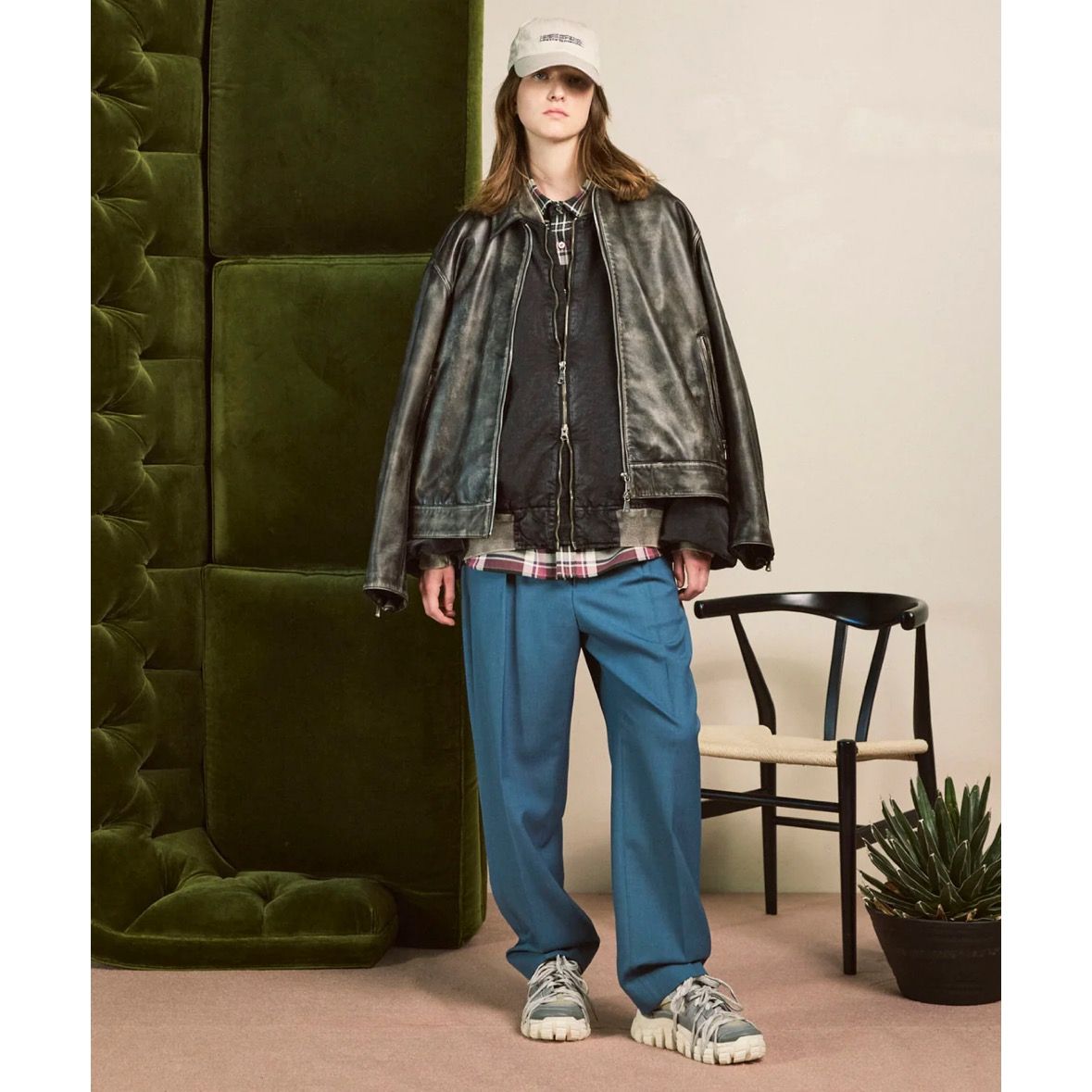 【残り一点】Sheep Leather Single Riders Collared Jacket