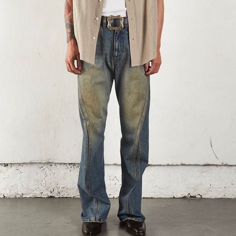 NVRFRGT ネバーフォーゲット23ss 押しつぶす 3D TWISTED JEANS