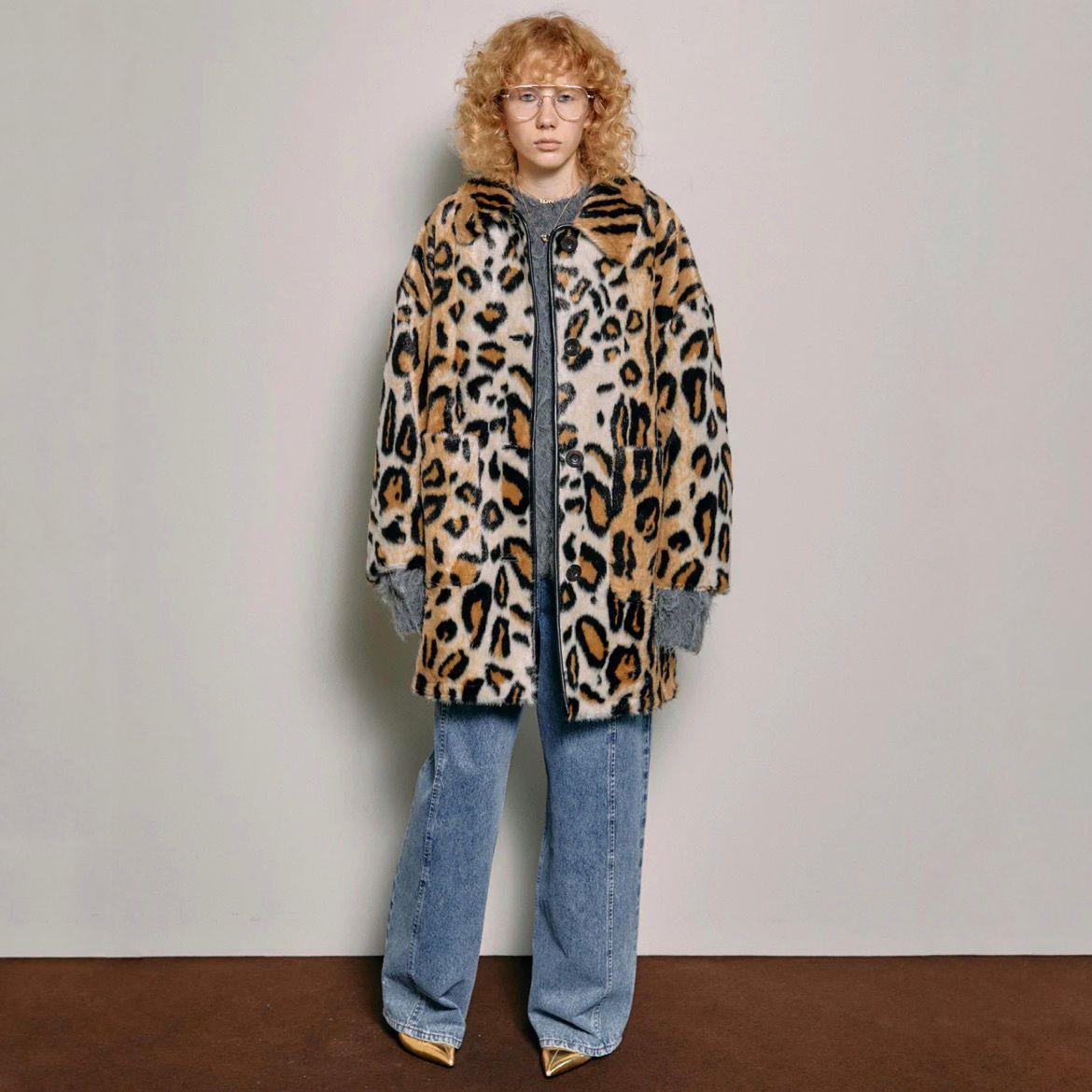 MAISON SPECIAL - 【残り一点】Leopard Soutien Colored Fur Coat