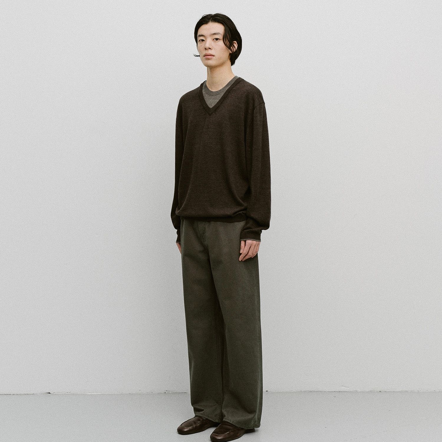 【残り一点】Current Layered V-Neck Knit