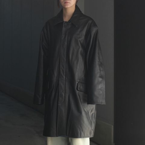 【残り一点】Leather Balmacaan Coat