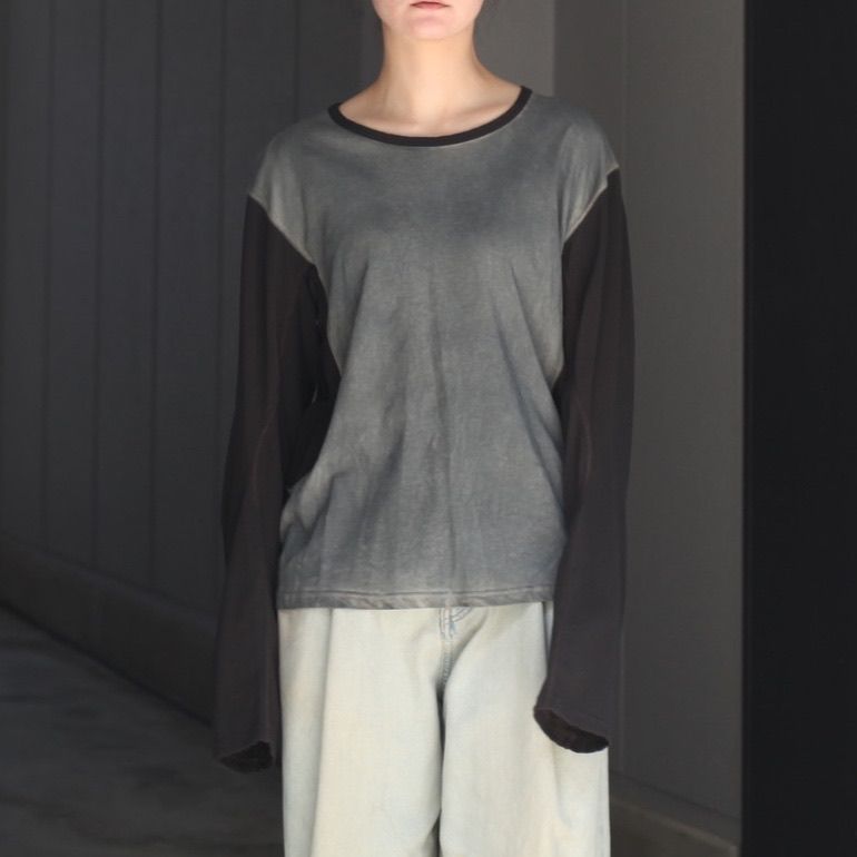 【残り一点】Dirty Dyed Long Sleeve Baseball T-Shirt
