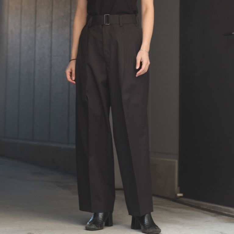 ssstein - 【残り一点】Belted Wide Straight Trousers(2/72 WOOL