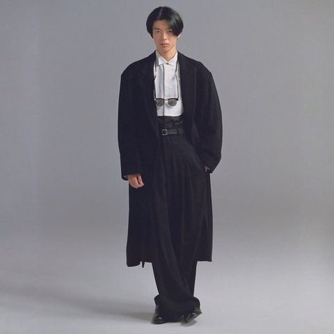 【残り一点】Draped Dart Wool Cashmere Chesterfield Coat