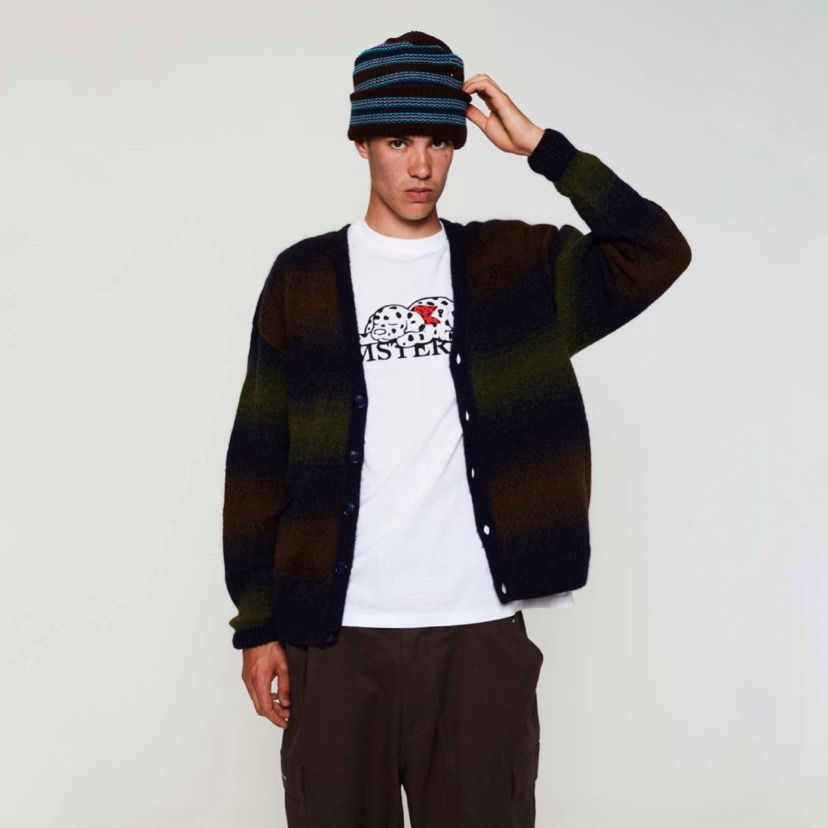 【残り一点】Striped Knitted Cardigan - M