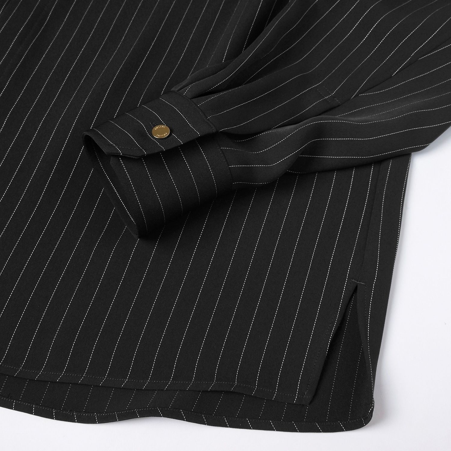 【残り一点】Stripe Double Cloth Chin Tab Long Sleeve Shirt