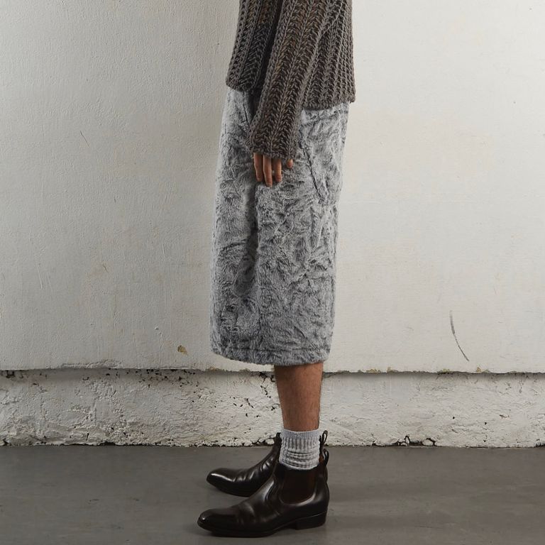NVRFRGT - 【残り一点】Faux Shearling 3D Twisted Half Pants 