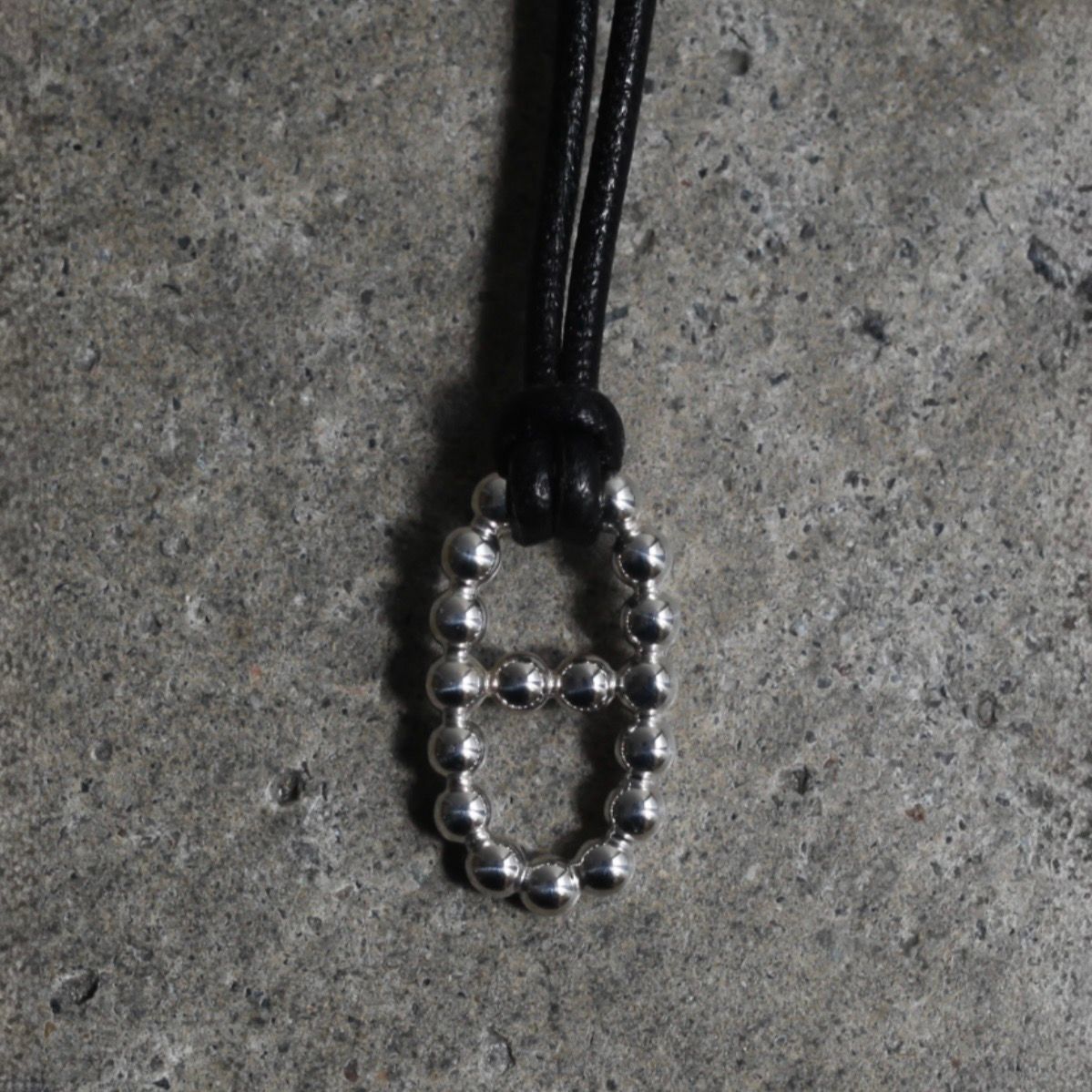 【残り一点】Ball Anchor Leather Necklace(BLACK LEATHER×SILVER)