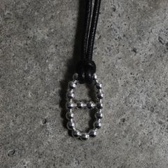 【残り一点】Ball Anchor Leather Necklace(BLACK LEATHER×SILVER)
