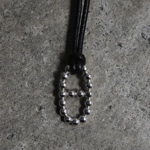 【残り一点】Ball Anchor Leather Necklace(BLACK LEATHER×SILVER)