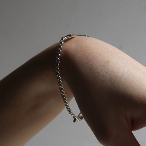 【残り一点】Victorian Shoe Buckle Plate Curb Chain Bracelet(18K POINT)