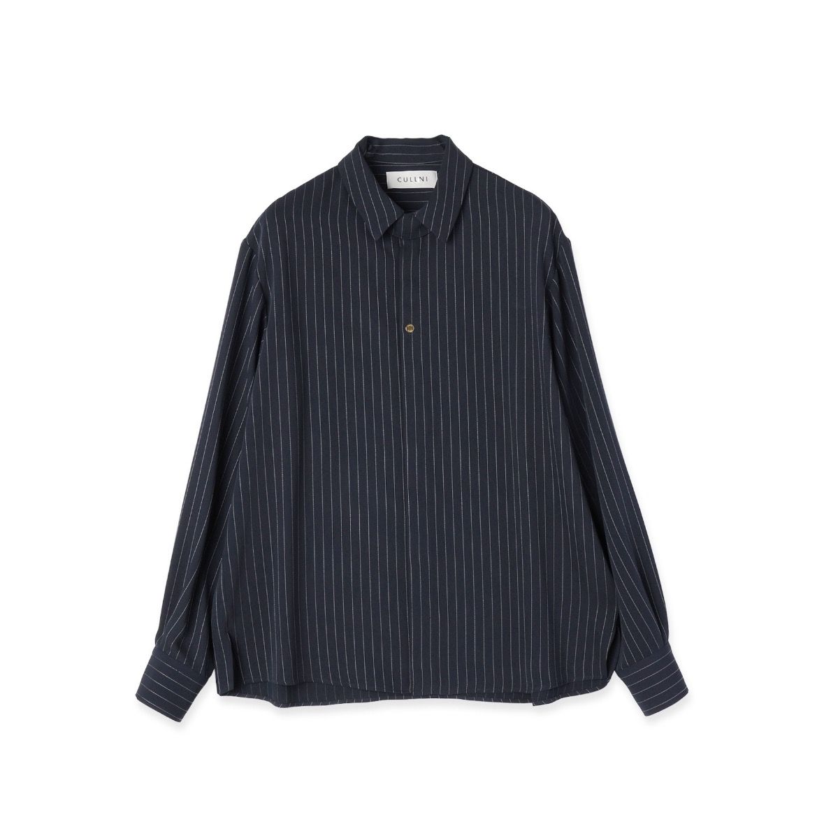 【残り一点】Stripe Double Cloth Chin Tab Long Sleeve Shirt
