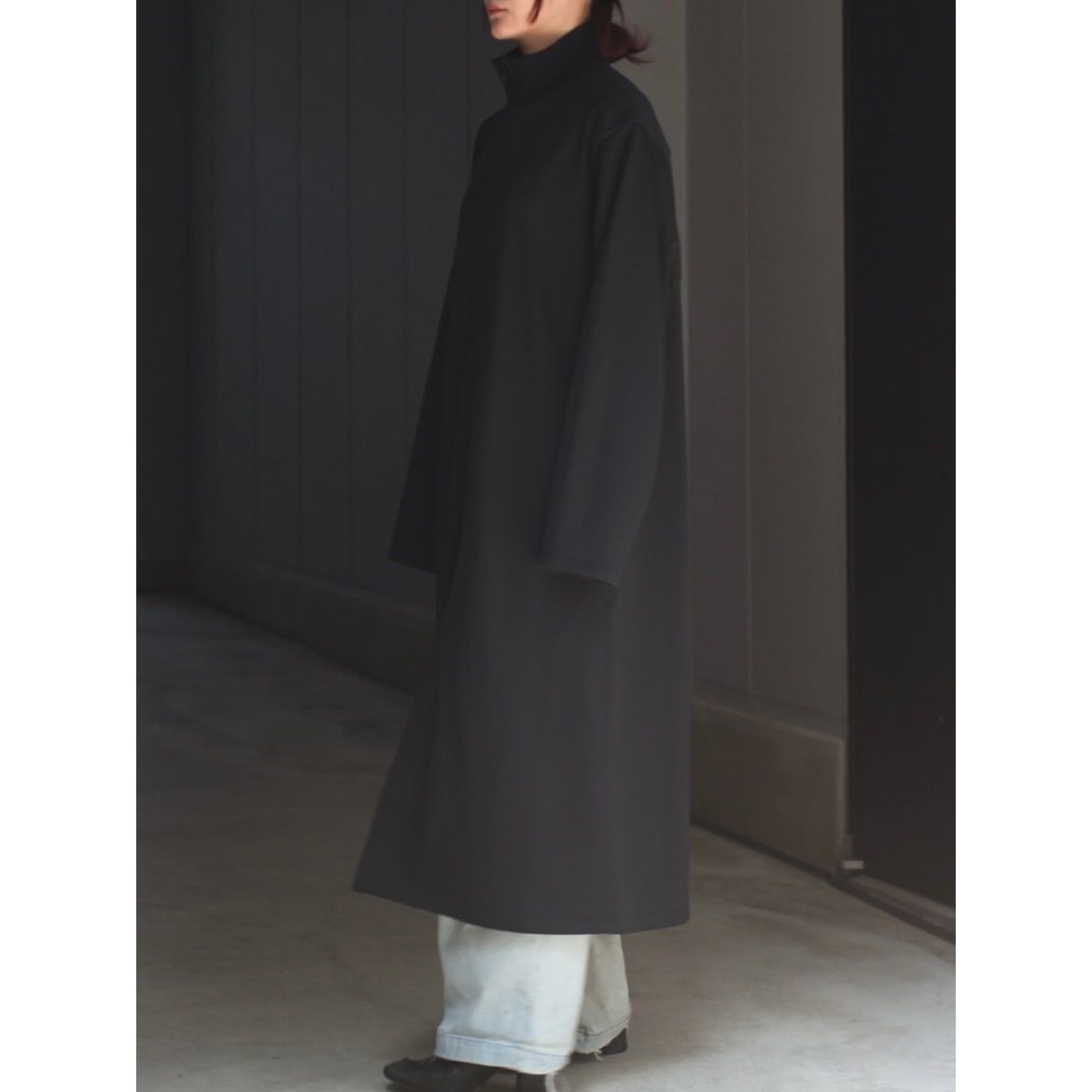 【残り一点】Neck Ribbed Long Blouse
