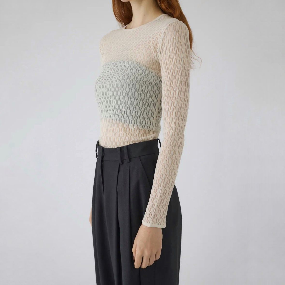 【再販売通知受付可能】Lace Knitting Tops